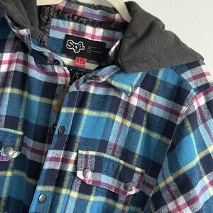 Saga Flannel Hoodie Jacket Men's Large‎ Utility Y2K Utility Street